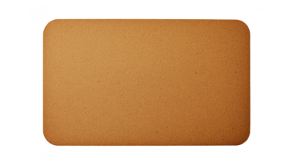 A smooth. rectangular cork board with a natural brown texture. placed on a white background. ideal for office or home organization. its minimalist design and functionality