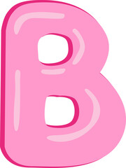 Pink Bubble Gum Letter B
