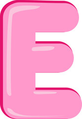 Pink Bubble Gum Letter E