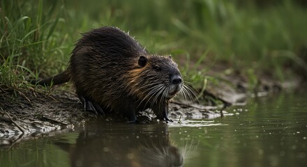 Nutria by water