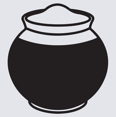 ceramic pot icon silhouette vector art illustration, vector illustration of a pot