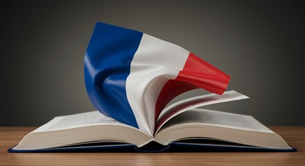 Open book with french flag