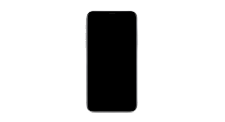 A plain modern smartphone from the front view, isolated on a clean white background. This object has no shadow, no logo, no text, and is in ultra high resolution