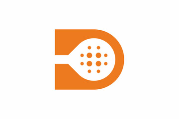 Letter D Padel Racket Logo