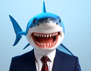 Naklejka premium Business shark portrait