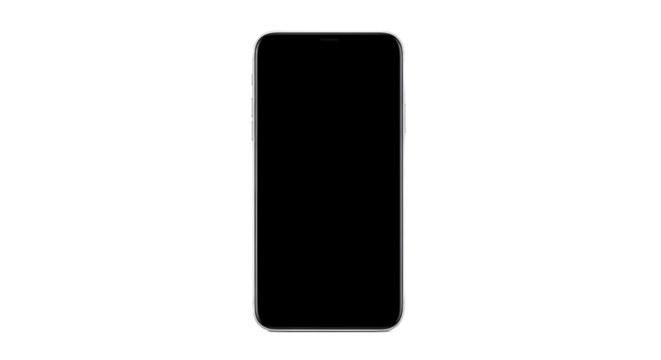 A plain modern smartphone from the front view, isolated on a clean white background. This object has no shadow, no logo, no text, and is in ultra high resolution