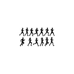 Set of silhouette runner