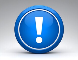Blue button with exclamation point