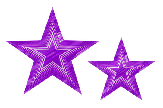 crumpled purple star pattern stickers isolated on white background png, ai generated