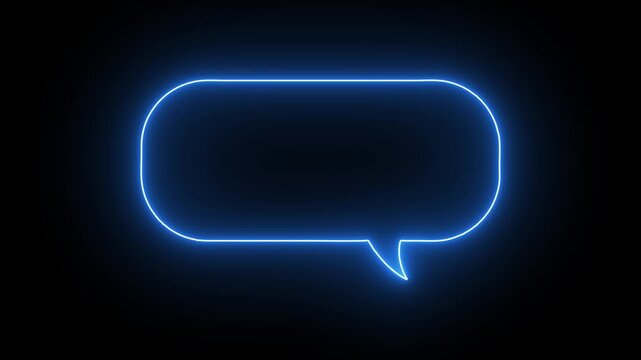 blue neon animation of text balloons clip art
