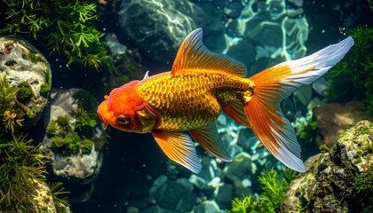 Golden fish in an aquarium (1)