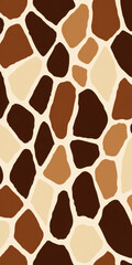 Obraz premium Giraffe skin pattern with rich brown and cream tones in a naturalistic design perfect for interior decor or fashion