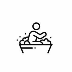 Relaxing person enjoying a bubbly bath, promoting self-care and hygiene.