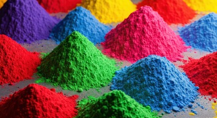 Obraz premium Colorful powder piles in various hues (1)