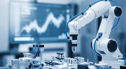 Precision Robotic Arm in a Modern Manufacturing Facility