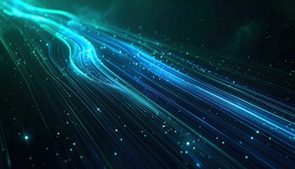  Abstract Data Streams on Futuristic Dark Background