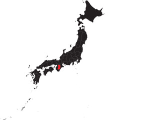 Nara Prefecture on Japan Map