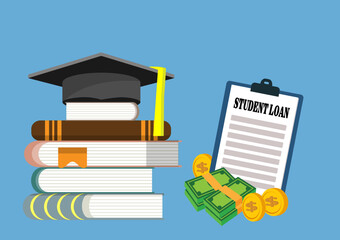 Education student loan, University and tuition fee, Vector illustration
