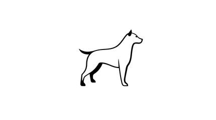 A stylized line drawing of a dog standing alertly, showcasing its elegant form.