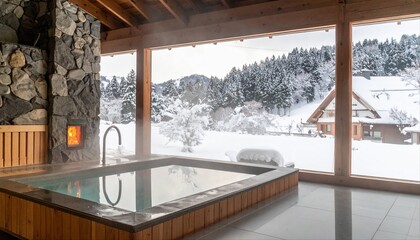 雪景色が見れる温泉