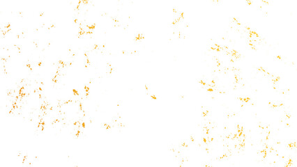 Gold splashes texture with brush stroke design element on transparent background. Grunge golden background with cracks stains and distressed sketch pattern. 