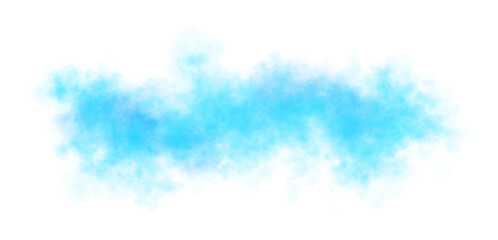 Thick light blue smoke cloud on transparent background isolated on black for atmospheric visual effects or overlays