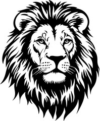 lion face silhouette vector illustration