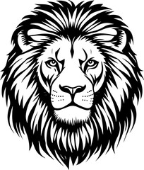 lion face silhouette vector illustration