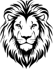 lion face silhouette vector illustration