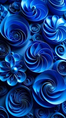 Abstract blue floral pattern