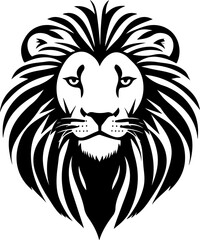 lion face silhouette vector illustration