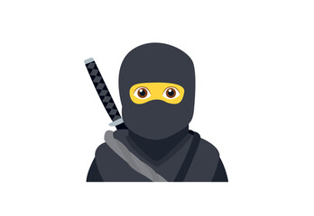 ninja martial arts person fight spy emoji symbol sign icon vector illustration isolated flat © valvectors