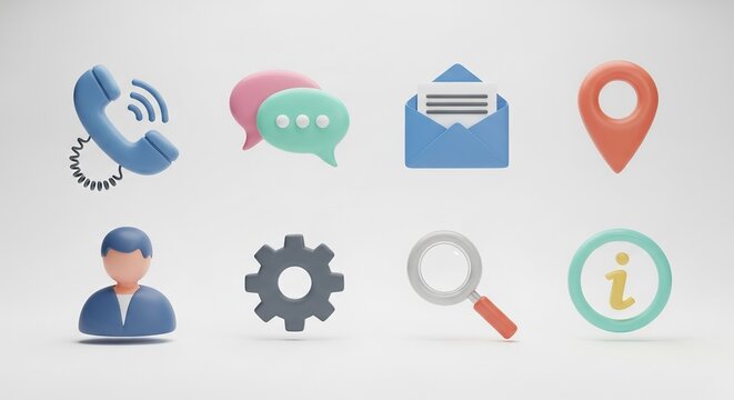 Stay connected with vibrant communication icons for modern tech and web designs, ensuring seamless user experience and clear information access