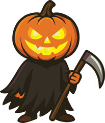 Halloween Pumpkin Jack-o&rsquo;-Lantern Vector Illustration