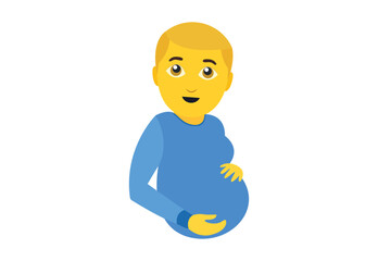 pregnant man emoji symbol sign icon vector illustration isolated flat parent