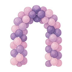 Fototapeta premium PNG Pastel balloon arch illustration.
