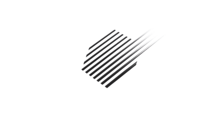 Abstract metallic lines isolated on transparent background