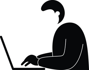 Vector Using laptop vector illustration on white background Design