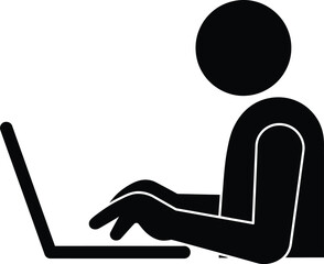Using laptop vector illustration on white background