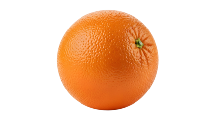 A single fresh orange fruit, a plain object isolated on a clean white background with no shadow, logo, or text, presented in ultra high resolution