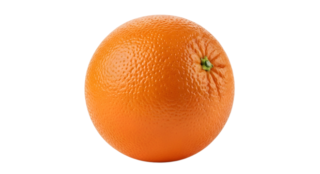 A single fresh orange fruit, a plain object isolated on a clean white background with no shadow, logo, or text, presented in ultra high resolution