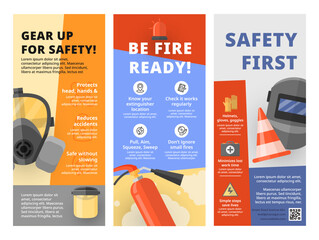 Flyer templates highlighting workplace safety improvements with important tips and advice for all employees