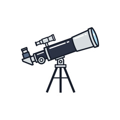 Illustration of a telescope isolated on white background, a tool for observing the stars