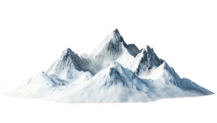 A breathtaking view of majestic snow-covered mountains rising dramatically against a clear sky. the beauty of nature and inviting adventure and exploration