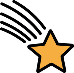 Golden shooting star illustration joyful wish celestial event vector Hand drawn