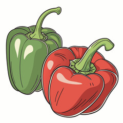 Healthy Food Bell Pepper Vector Illustration
