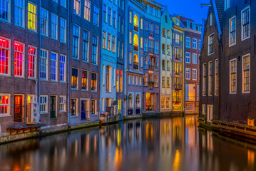 Naklejka premium Houses of Amstardam, Netherlands