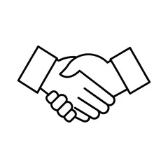 Simple Black Outline of Two Hands Shaking Keywords: handshake, business, agreement, deal