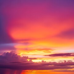 Fototapeta premium Vibrant Sunset Sky with Clouds on transparent background
