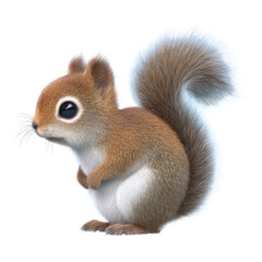 Obraz premium Cute and Lively Squirrel with Fluffy Tail in Natural Habitat Captured in Stunning Detail